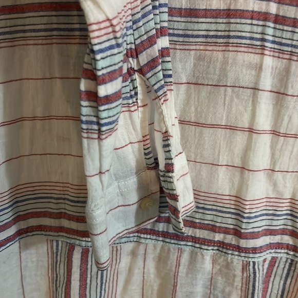 Old Navy Striped Tunic Size M Long Sleeve Tribal Boho Beach Cover Up Nautical - Picture 5 of 6